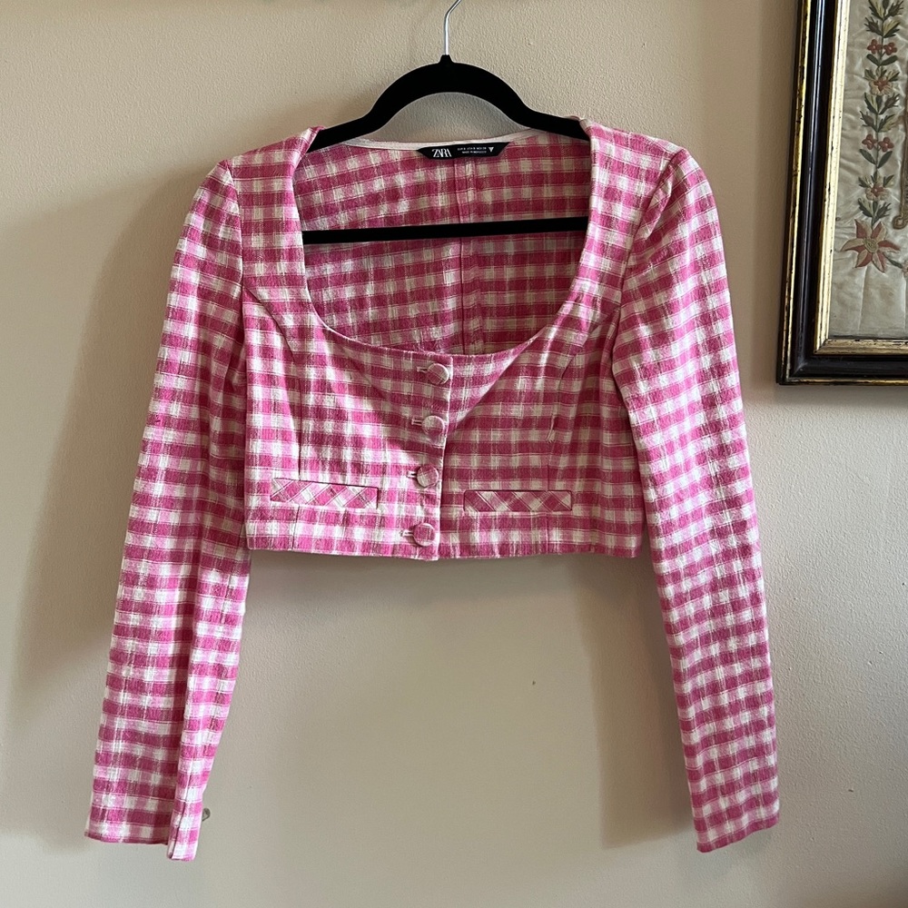 Zara tweed cropped jacket